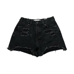 Urban Outfitters Black High-Waisted Distressed‎ Denim Shorts